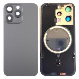 COVER POSTERIORE DI VETRO CON SUPPORTO PER APPLE IPHONE 15 PRO 6.1 NERO (SENZA NFC)