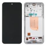 TOUCHSCREEN + DISPLAY AMOLED DISPLAY COMPLETO + FRAME PER SAMSUNG GALAXY S23 FE 5G S711B BIANCO ORIGINALE (SERVICE PACK)