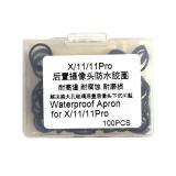 ANELLO DI GOMMA IMPERMEABILE CAMERA POSTERIORE (100PCS) PER APPLE IPHONE X / 11 / 11 PRO / 12 / 12 PRO / 13 / 13 PRO / 14 / 14 PRO / 15 / 15 PRO / 16 / 16 PRO