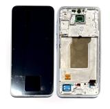 TOUCHSCREEN + DISPLAY AMOLED DISPLAY COMPLETO + FRAME PER SAMSUNG GALAXY A35 5G A356B BLU GHIACCIO SCHERMO SERVICE PACK + FRAME (NON ORIGINALE)