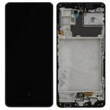 TOUCHSCREEN + DISPLAY AMOLED DISPLAY COMPLETO + FRAME PER SAMSUNG GALAXY A42 5G A426B NERO SCHERMO SERVICE PACK + FRAME (NON ORIGINALE)