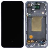 TOUCHSCREEN + DISPLAY AMOLED DISPLAY COMPLETO + FRAME PER SAMSUNG GALAXY A55 5G A556B BLU MARINO / NERO SCHERMO SERVICE PACK + FRAME (NON ORIGINALE)