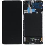 TOUCHSCREEN + DISPLAY AMOLED RICONDIZIONATO + FRAME PER SAMSUNG GALAXY A70 A705F NERO (DISPLAY RINNOVATA FRAME NON ORIGINALE)