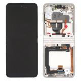 TOUCHSCREEN + DISPLAY AMOLED RICONDIZIONATO + FRAME PER SAMSUNG GALAXY Z FLIP 3 5G F711B BIANCO (DISPLAY RINNOVATA FRAME NON ORIGINALE)