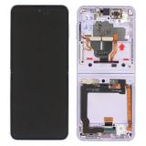 TOUCHSCREEN DISPLAY AMOLED + DISPLAY COMPLETO + FRAME PER SAMSUNG GALAXY Z FLIP 3 5G F711B LAVANDA SCHERMO SERVICE PACK + FRAME (NON ORIGINALE)