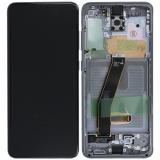 TOUCHSCREEN + DISPLAY AMOLED RICONDIZIONATO + FRAME PER SAMSUNG GALAXY S20 G980F / G981F / G981B GRIGIO (DISPLAY RINNOVATA FRAME NON ORIGINALE)