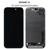 TOUCHSCREEN + DISPLAY OLED DISPLAY COMPLETO PER APPLE IPHONE 16 6.1 TD OLED VERSIONE SOFT + SENSOR FLEX  (DIAGNOSTICABILE NON È NECESSARIO TRAPIANTARE L'IC DELLO SCHERMO ORIGINALE) (RICHIEDE AGGIORNAMENTO ALL'ULTIMA VERSIONE)
