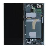 TOUCHSCREEN + DISPLAY AMOLED DISPLAY COMPLETO + FRAME PER SAMSUNG GALAXY S22 ULTRA 5G S908B VERDE SCHERMO SERVICE PACK + FRAME (NON ORIGINALE)