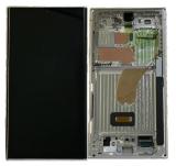 TOUCHSCREEN + DISPLAY AMOLED DISPLAY COMPLETO + FRAME PER SAMSUNG GALAXY S23 ULTRA 5G S918B AZZURRO / LIME SCHERMO SERVICE PACK + FRAME (NON ORIGINALE)